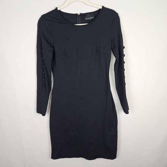 Cynthia Rowley Long Sleeved Bodycon Mini Dress Button Sleeve Detail XS - Picture 1 of 7